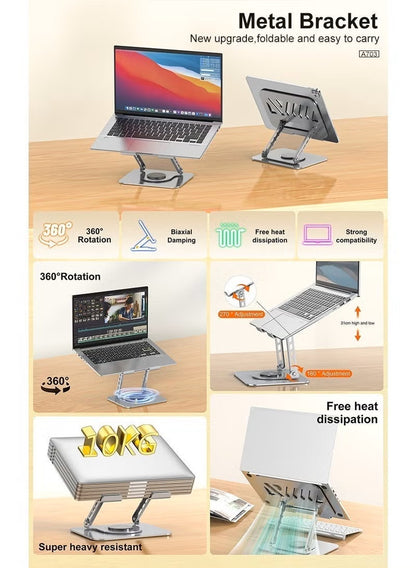 ASPOR A703 Laptop Stand – Foldable Metal Base