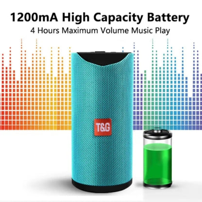 TG113 Portable Bluetooth Speaker with Enhanced Bass, Built-in Mic & Splashproof Design for Outdoor