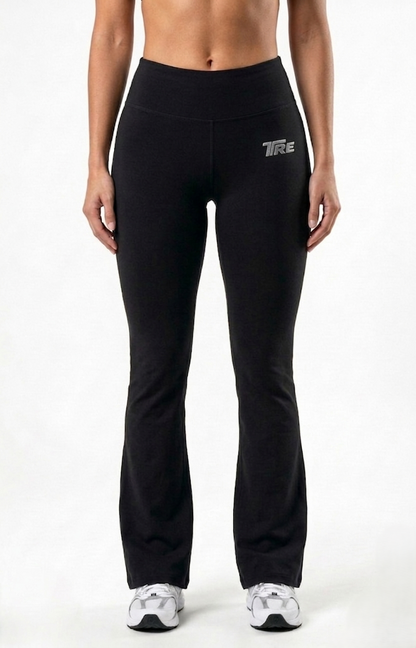 TRE Women’s 4-Way Stretch Flared Active Pants | Dry-Fit Breathable Bell Bottom Gym & Yoga Wear