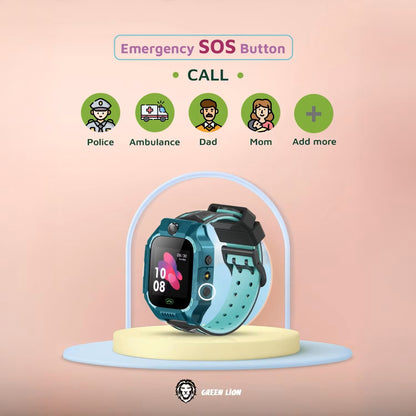 Green Lion 2G Kids Smart Watch Series 5 with SOS Alarms, Two-Way Calling, 5 Days Stand-By Time, 1.44" Screen Size, 128 × 128 Resolution, Location & Trace Monitor