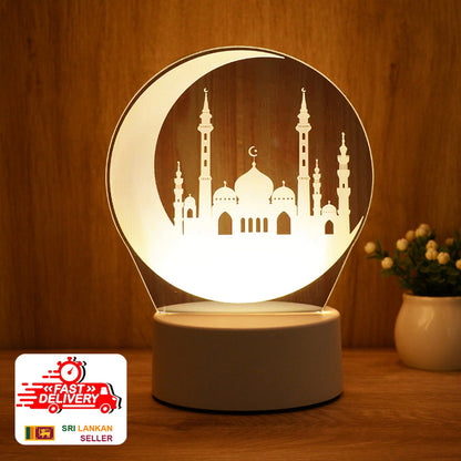 Islamic Table Lamp Four Heart Bedside Lamp Romantic Color USB Touch Switch LED Acrylic 3D Night Light Creative table lamp Acrylic Night Light USB baby bedroom desk birthday gift
