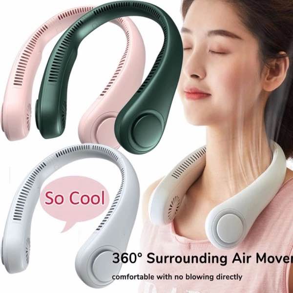 Portable Foldable Bladeless Neck Fan – Wearable Hands-Free Cooling Fan for Travel, Sports & Outdoor