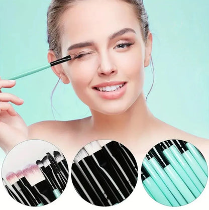 20Pcs Premium Makeup Brush Set - Professional Eye, Foundation, Powder, Blush, Eyeshadow, Eyebrow