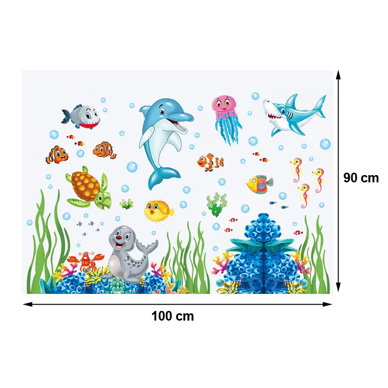 Aquarium ocean deep water sea For Kids Room Home Decoration Cartoon baby children cartoon bedroom room decor wall stickers removable kids nursery decal sticker Wall Decoration Stickers wall decor