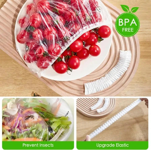 Elastic Food Storage Bags, Stretchable Reusable Plastic Wrap