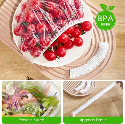 Elastic Food Storage Bags, Stretchable Reusable Plastic Wrap