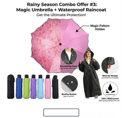 ðŸ”¥ Bundle Offer 3 ðŸ”¥ Magic Umbrella with Adults Waterproof Raincoat
