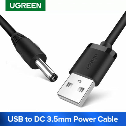 Ugreen 10376 USB to DC 3.5mm Power Cable USB A Male to 3.5 Jack Connector 5V Power Supply Charger Adapter for HUB USB Fan Pow