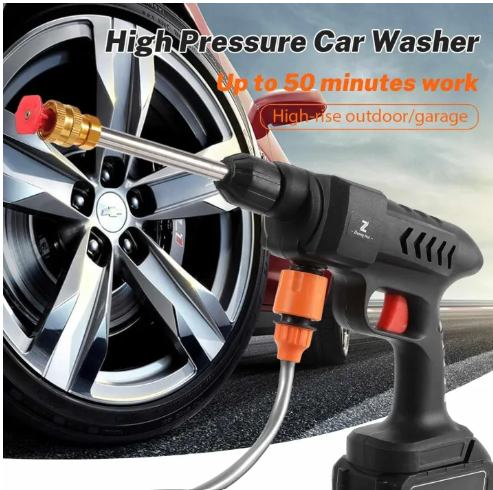 Premium 24V Cordless Electric Pressure Washer Set- 435 PSI Portable Power Cleaner for Cars& Watering