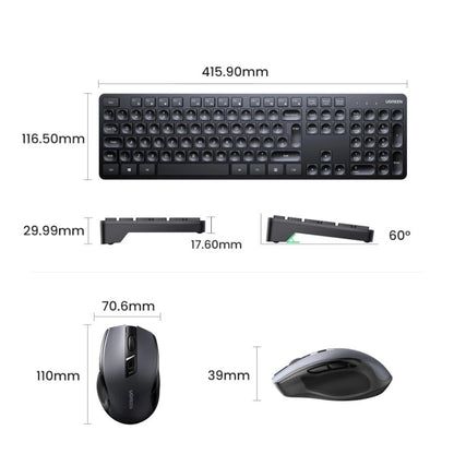 Ugreen MK006 Wireless Mouse and Keyboard Set 2.4Ghz - 15720