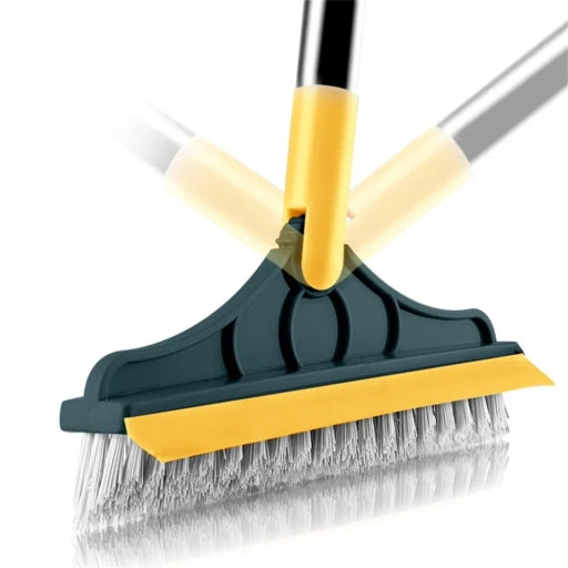 2 In 1 Floor Scrub Brush, V-Shaped Floor Scrub Brush with Long Handle, Bathroom Shower Crevice Clean