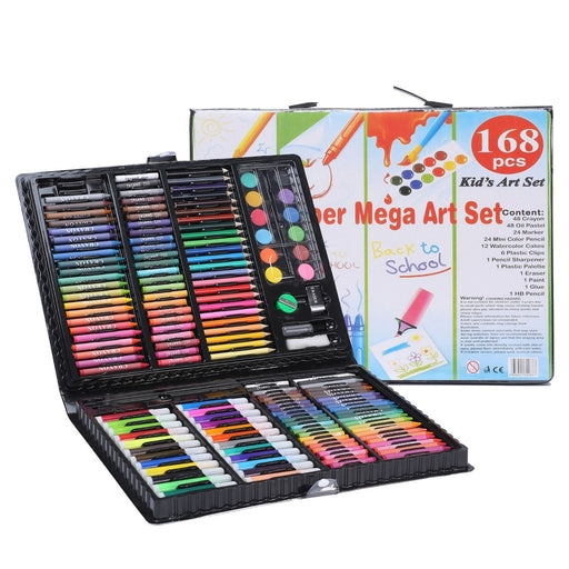 168PCS Paint Brush Set Children's Painting Stationery Watercolor Crayon Colored Pencil Art Supplies