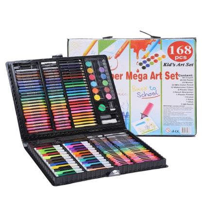 168PCS Paint Brush Set Children's Painting Stationery Watercolor Crayon Colored Pencil Art Supplies
