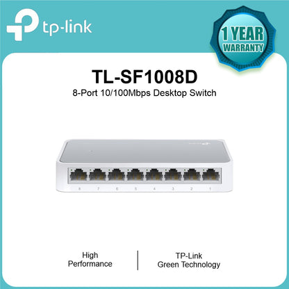 TP-LINK TL-SF1008D 8-Port 10/100Mbps Desktop Switch
