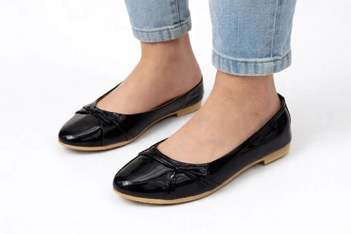 Girls Patent Bow Flat Shoes