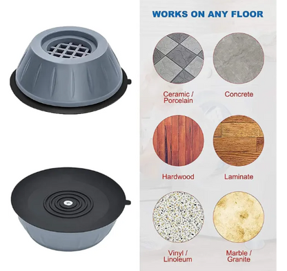 4-Pack Anti-Vibration Washing Machine Pads | Non-Slip Shock-Absorbing Mats