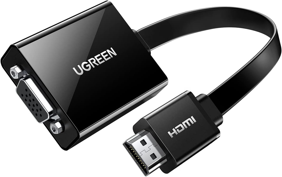 UGREEN Active HDMI to VGA Adapter with 3.5mm Audio Jack HDMI Male to VGA Female up to 1080P for PC Laptop Ultrabook