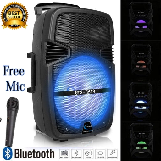 Portable Bass Speaker Bluetooth TF/USB/AUX/led Flashing Lights