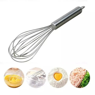12-Inch Egg Whisk Beater with Metal Handle