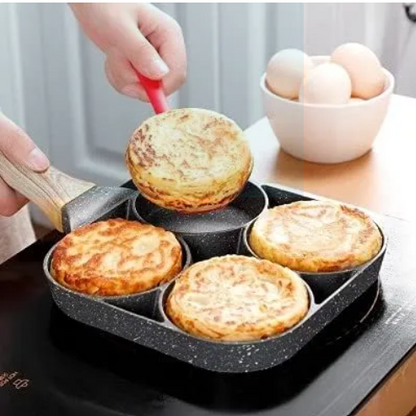 Nonstick 4-Cup Pancake & Egg Pan: Aluminum Alloy Omelette Maker Cookware