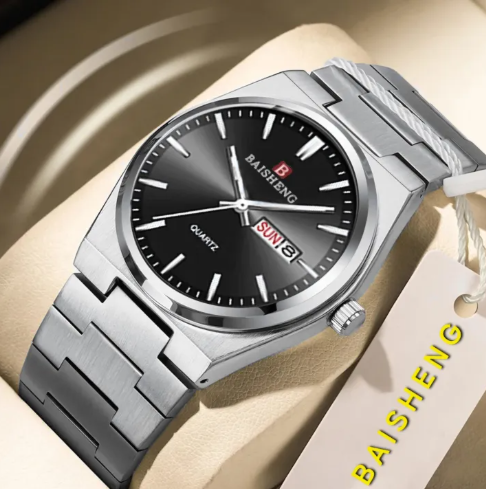 BAISHENG Op Brand Luxury Men Quartz Watches Original Watch for Man Waterproof Stainless Steel Watch