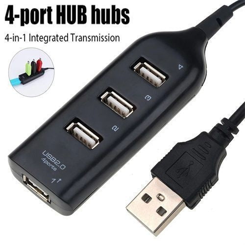 4 Port High Speed USB 2.0 HUB with 1M Charging Cable 4 USB Ports Charger Adapters