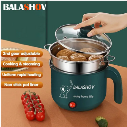 Multi-Function Portable Cooker Non-Stick Stainless Steel Electric Skillet Fry Pan Rice Cooker
