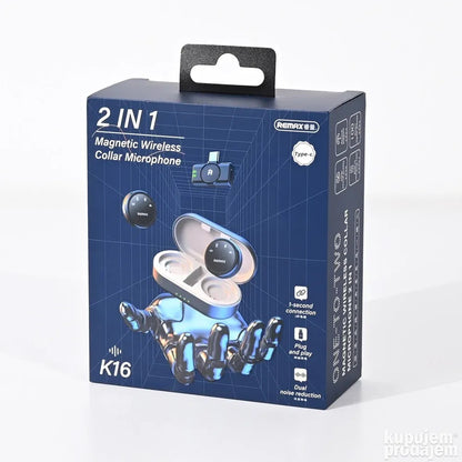 Remax K16 2-IN-1 Wireless Microphone
