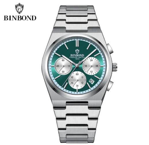 BAISHENG Nautilus Quartz Watch for Men Stainless Steel Waterproof Luminous Business Wrist Watch