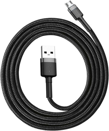 100% Genuine Baseus Double Sided Reversible Micro USB High-density Braided Fast Charging Data Cable For Smartphone Tablet