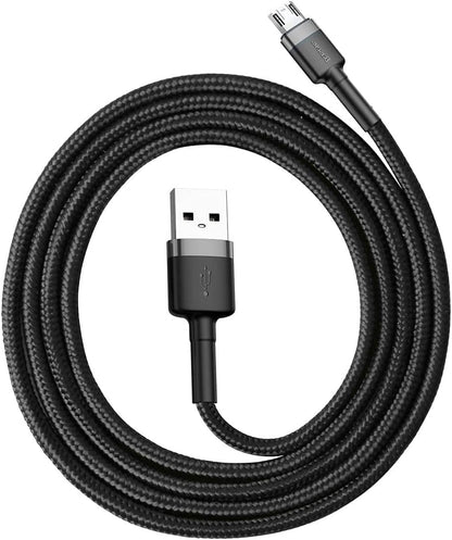 100% Genuine Baseus Double Sided Reversible Micro USB High-density Braided Fast Charging Data Cable For Smartphone Tablet