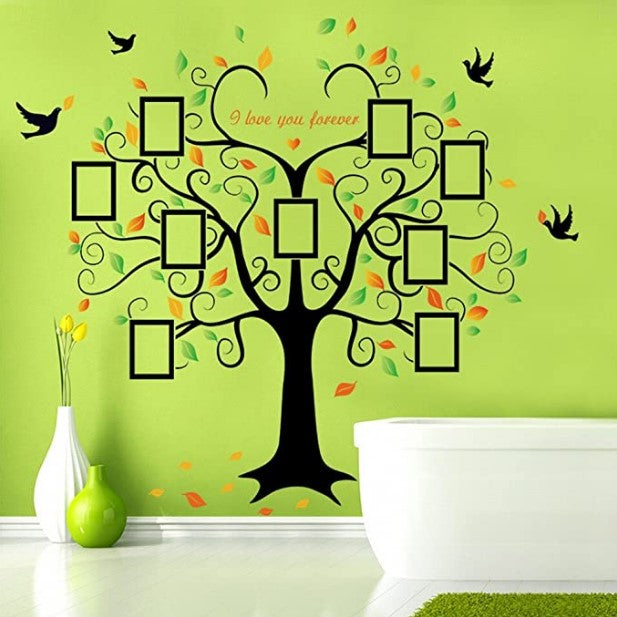 Buy More 8.0 X 5.4 Feet Family Photo Album Frame Tree Butterfly Bird sticker plants room wallpaper bedroom nursery window No Radium stars star wall stickers wall decoration flower butterfly wedding decoration birthday kids room Wall Stickers