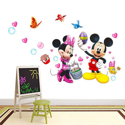 Mickey Mouse Cartoon Animals Theme Kids Wall Art Decal Sticker Decoration for Living Room Nursery Baby Girl Boy Kid Children's Room Bedroom Decoration