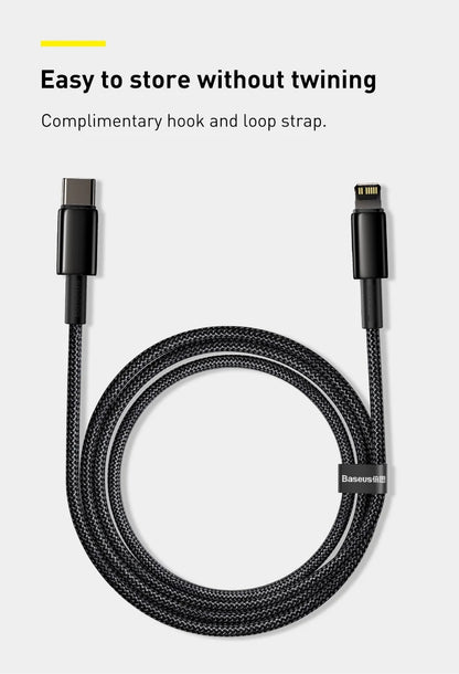 Baseus Tungsten Gold Fast Charging Data Cable Type-C to iP PD 20W