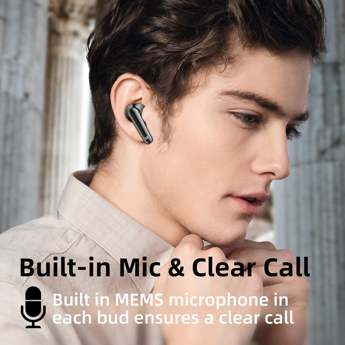 Monster N-Lite 203 AirLinks Wireless Earbuds Bluetooth Headphones HiFi Stereo, Wireless Earphones with 30H Playback, Type-C Charging, HD Clear Call