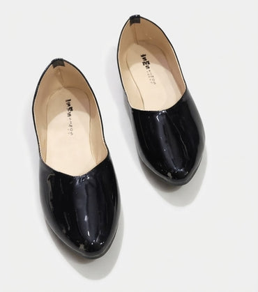 Ladies Black Shining Court Shpes