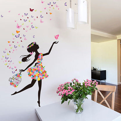 Freedom Girl Butterfly Bird sticker plants room wallpaper bedroom nursery window decor without Radium stars star wall stickers wall decoration flower butterfly wedding decoration birthday decoration kids room decoration Wall Sticker Buy More Model 09