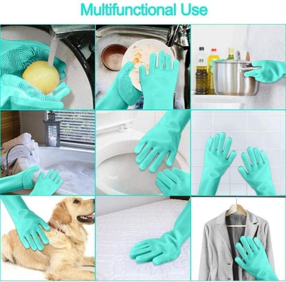 Reusable Heat Resistance Water Proof Washing Silicon Hand Gloves