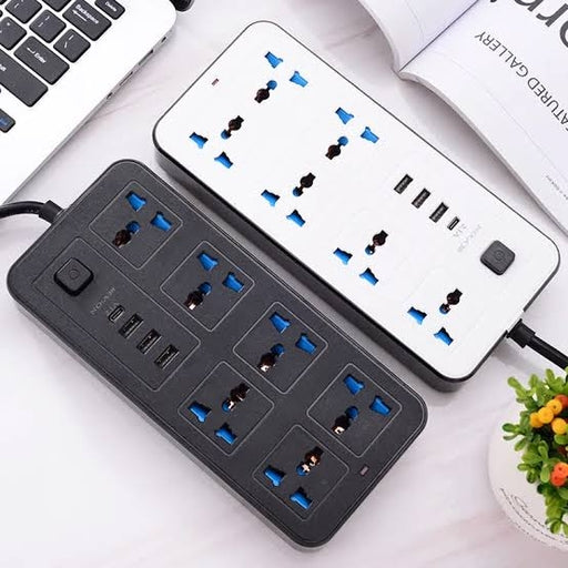 Universal Power Strip EU/US/UK Outlet with 1.8M Extension Cord and USB Charging Ports