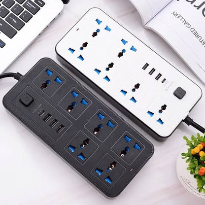 Universal Power Strip EU/US/UK Outlet with 1.8M Extension Cord and USB Charging Ports
