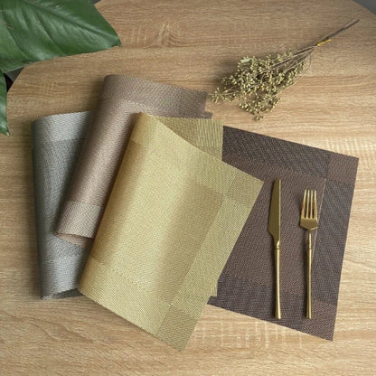 Stain-Resistant Placemats,PVC Easy Clean Non-Slip Table Mat