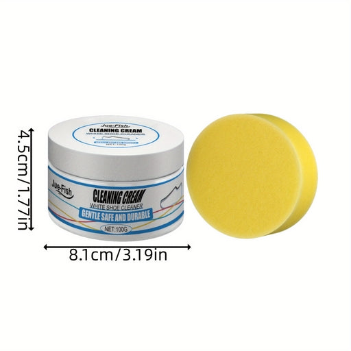 Sneaker Cleaning Cream with Sponge – Shoe Cleaner for White Sneakers, Sports Shoes, Boots & Canvas