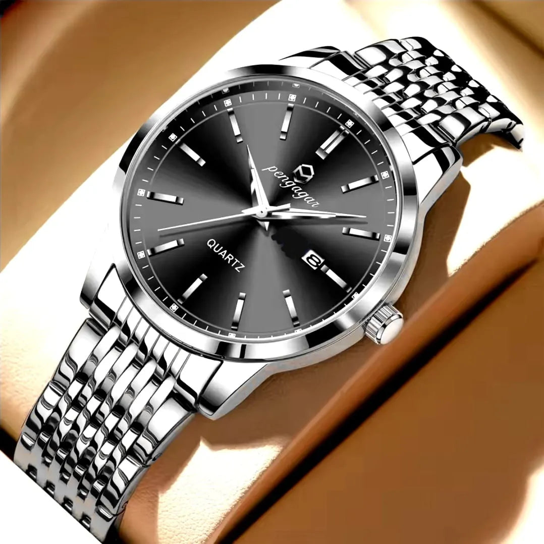 POEDAGAR Brand Business Men Watches Luxury New Top Waterproof Stainless Steel Quartz Wrist Watch Man