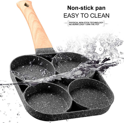 Nonstick 4-Cup Pancake & Egg Pan: Aluminum Alloy Omelette Maker Cookware
