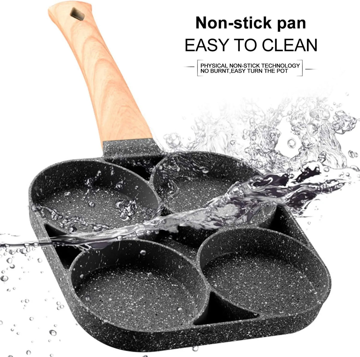 Nonstick 4-Cup Pancake & Egg Pan: Aluminum Alloy Omelette Maker Cookware