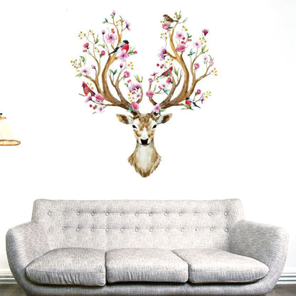 Flower Deer Beautiful Bird Sticker Butterfly Bird sticker plants room wallpaper bedroom nursery window decoration