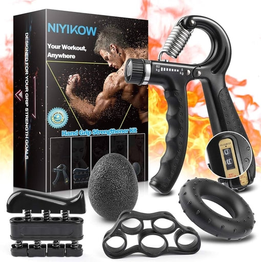 NEW 5Pcs/Set Hand Gripper Gym Fitness Hand Grip Ball Kit Power Finger Forearm Wrist Exerciser