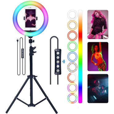 RGB Ring Light 10" with Tripod Stand 2.1M