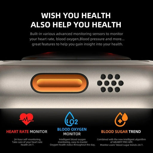 New 2026 HW8 ULTRA 2.02 Inch Smart Watch - Fitness Bracelet Heart Rate Monitor D13 Multi Sport Mode