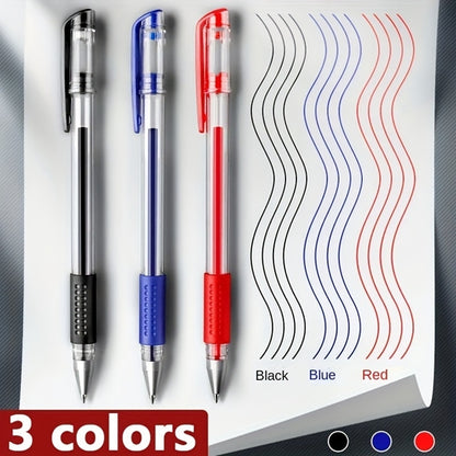 3 Pens + 20 Refills Gel Pen Set School Supplies Black Blue Red Ink Color 0.5Mm Ballpoint Pen Kawaii